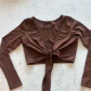 Brown 437 Wrap top